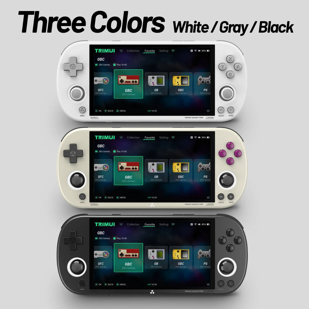 Trimui Smart Pro Handheld Game Console 4.96''IPS Screen Linux System Joystick RGB Lighting  Retro Video