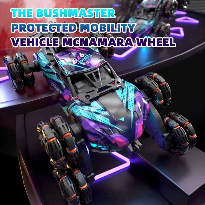 Children's Alloy Remote Control Car Morphing Six-Wheeled RC Off-Road Climbing Stunt Four-Wheel Drive Spray Drift Racing Car Toys