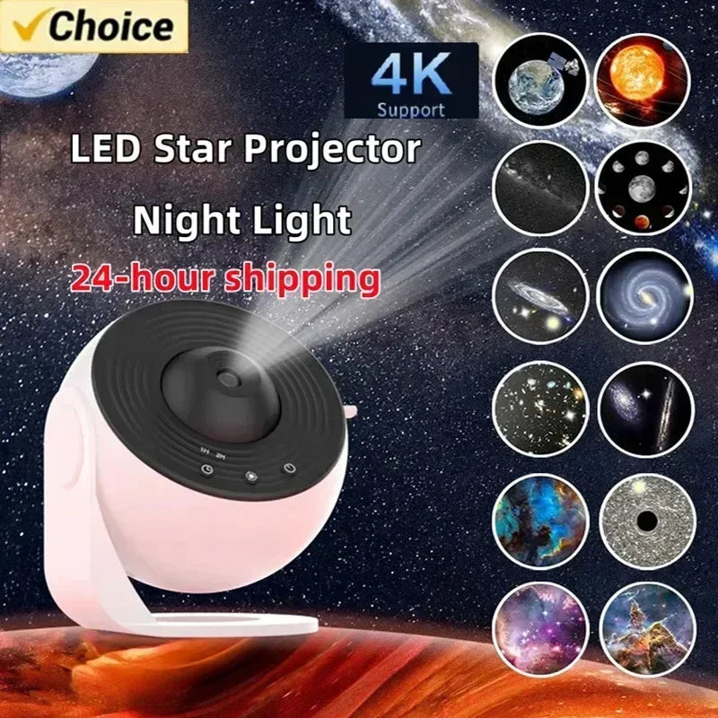 New Star Projector Galaxy Light 13 in 1 Planetarium 360° Rotating Aurora Night Light Lamp for Bedroom Starry Sky