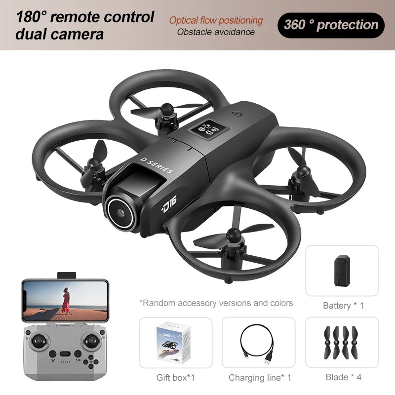NEW Drones D16 GPS 8K Professional HD 180° Dual Camera 5G WIFI Brushless Motors Obstacle Avoidance FPV Foldable