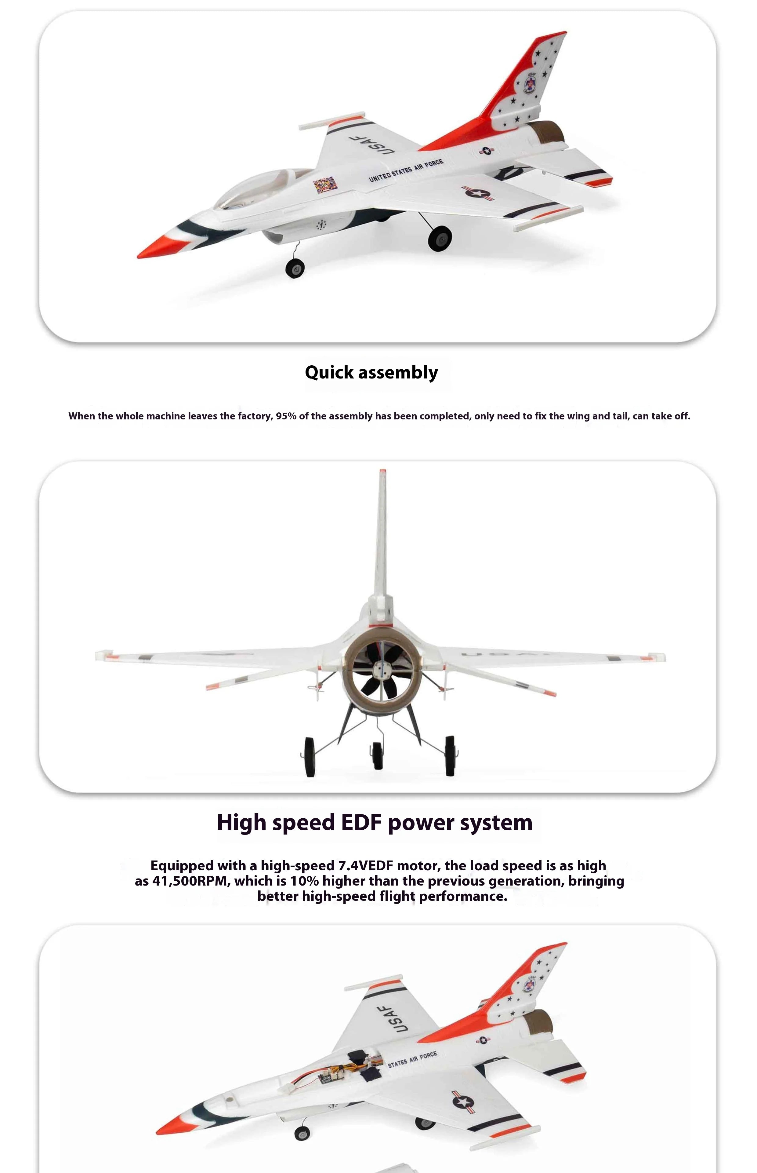 MinimumRC F-16 Micro Jet Simulation 30mm Duct 2S Gyro Self-Stabilizing RC Airplane Remote Control Fixed-Wing Aircraft Model Toy