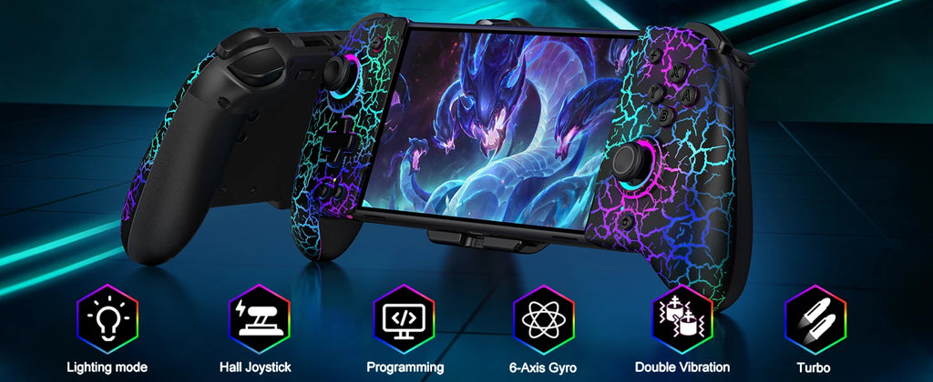 BEBONCOOL JC200 Switch Controller For Nintendo Switch/Switch OLED Joystick Gamepad Built-in 6-Axis Gyro Design Handheld Grip
