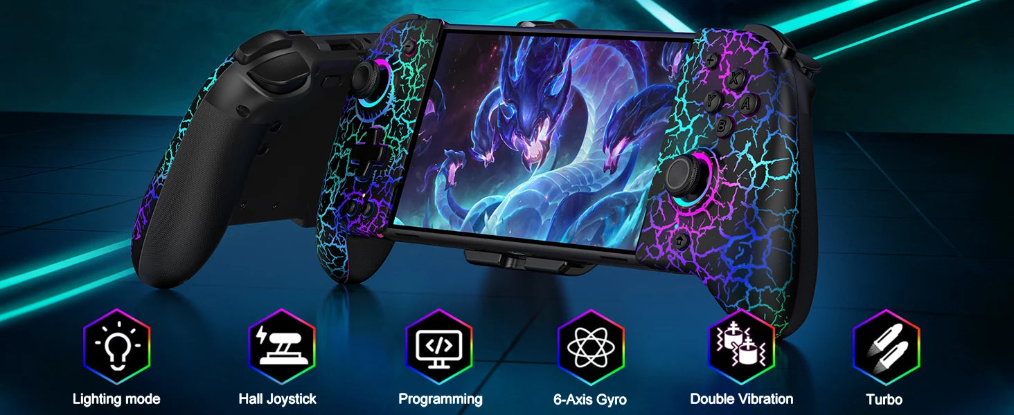 BEBONCOOL JC200 Switch Controller For Nintendo Switch/Switch OLED Joystick Gamepad Built-in 6-Axis Gyro Design Handheld Grip