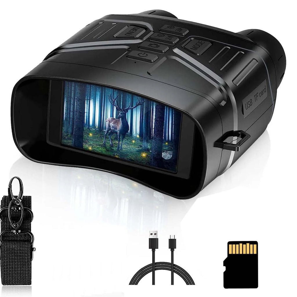 4K Night Vision Binoculars with Rechargeable Battery  32GB TF Card Night Vision Goggles for Photo And Video Saving 3'' Display