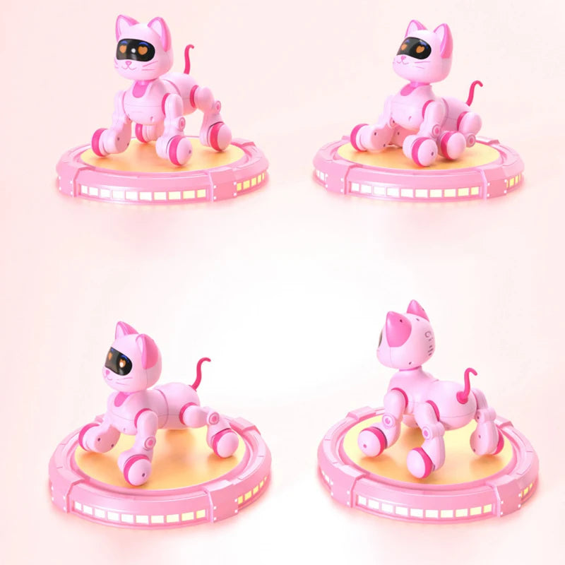 Smart Robot Cat Programmable Intelligent Remote Control Robot Cat Stunt Cat Voice Command Educational Pet