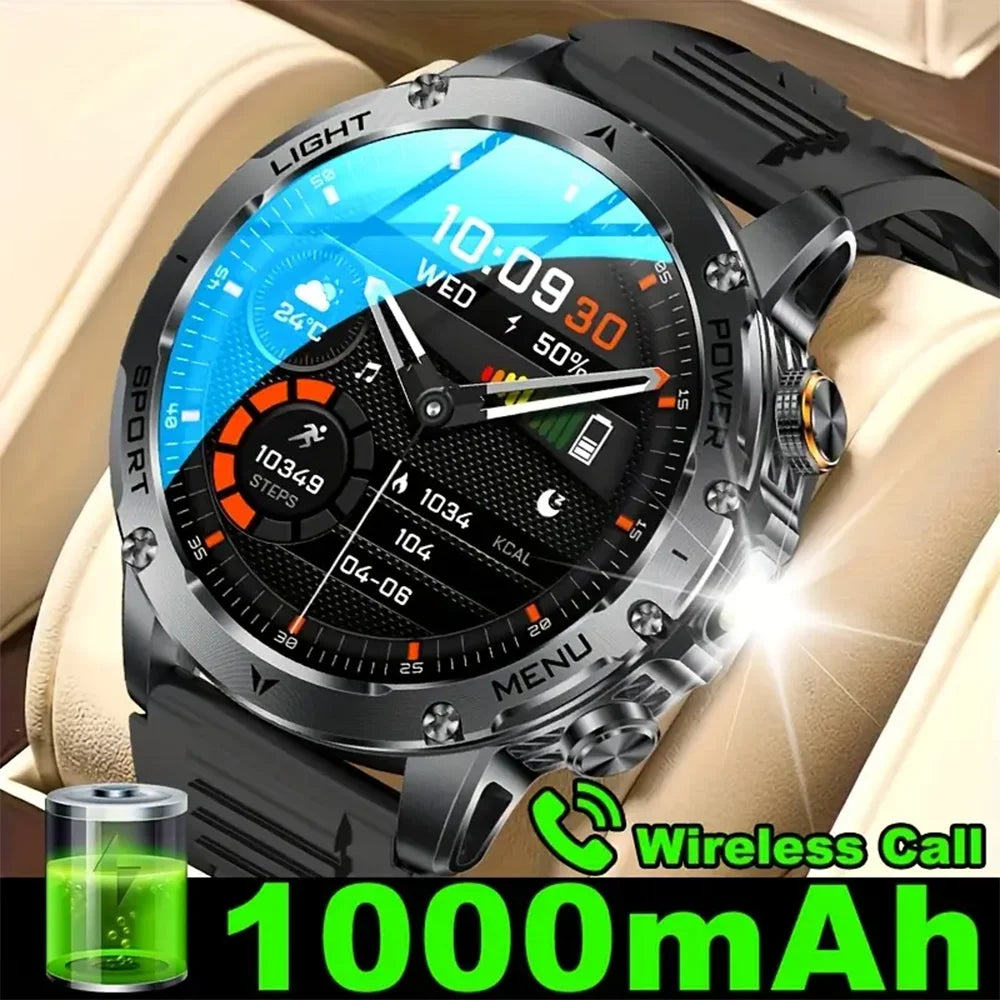 2025 1000mAh Super Capacity Battery 1.7-inch Large Screen Bluetooth Call IP68 Waterproof