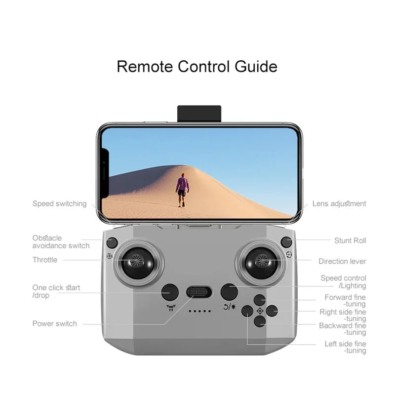 OPPO D16 Drone HD Dual Camera 8K 3 Battery Brushless Motor Optical Flow GPS Positioning Avoidance Drone