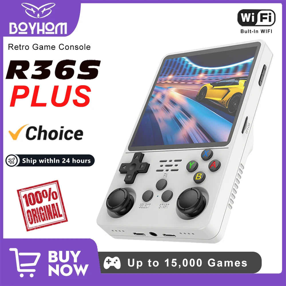 Big Screen Open Source R36Plus Retro Game Console R36S Plus 4.0 inch