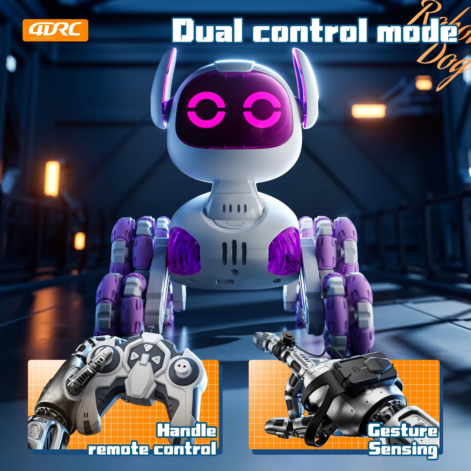 8WD Intelligent Remote Control Robot Dog Touch-sense Music Stunt RC Car Electric Radio Control