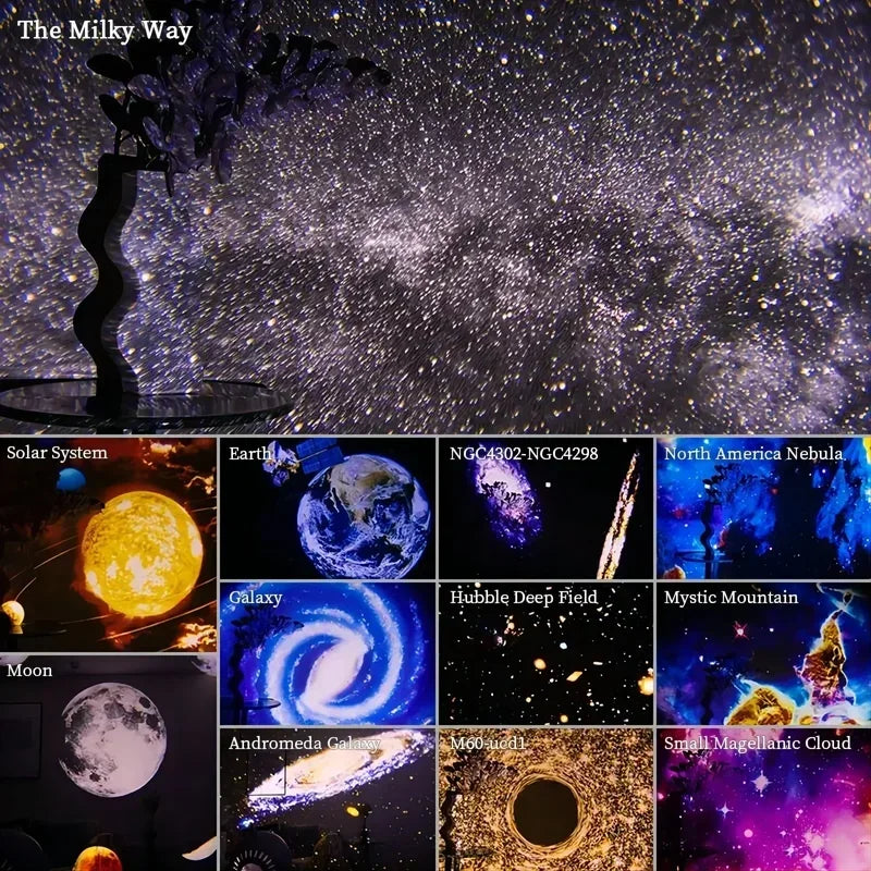 New Star Projector Galaxy Light 13 in 1 Planetarium 360° Rotating Aurora Night Light Lamp for Bedroom Starry Sky