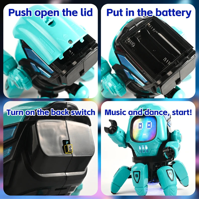 Dance Music 6 Claws Robot Octopus Spider Robots Vehicle Birthday Gift Toys for Children