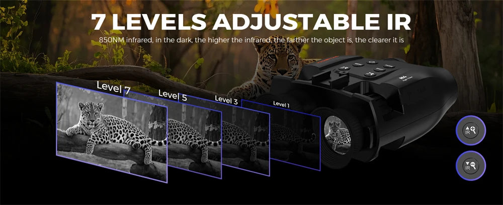 GTGUARD N4 Digital Night Vision Binoculars 1080P Full HD Infrared Hunting Camera 300M 5X Optical For Total Darkness Surveillance
