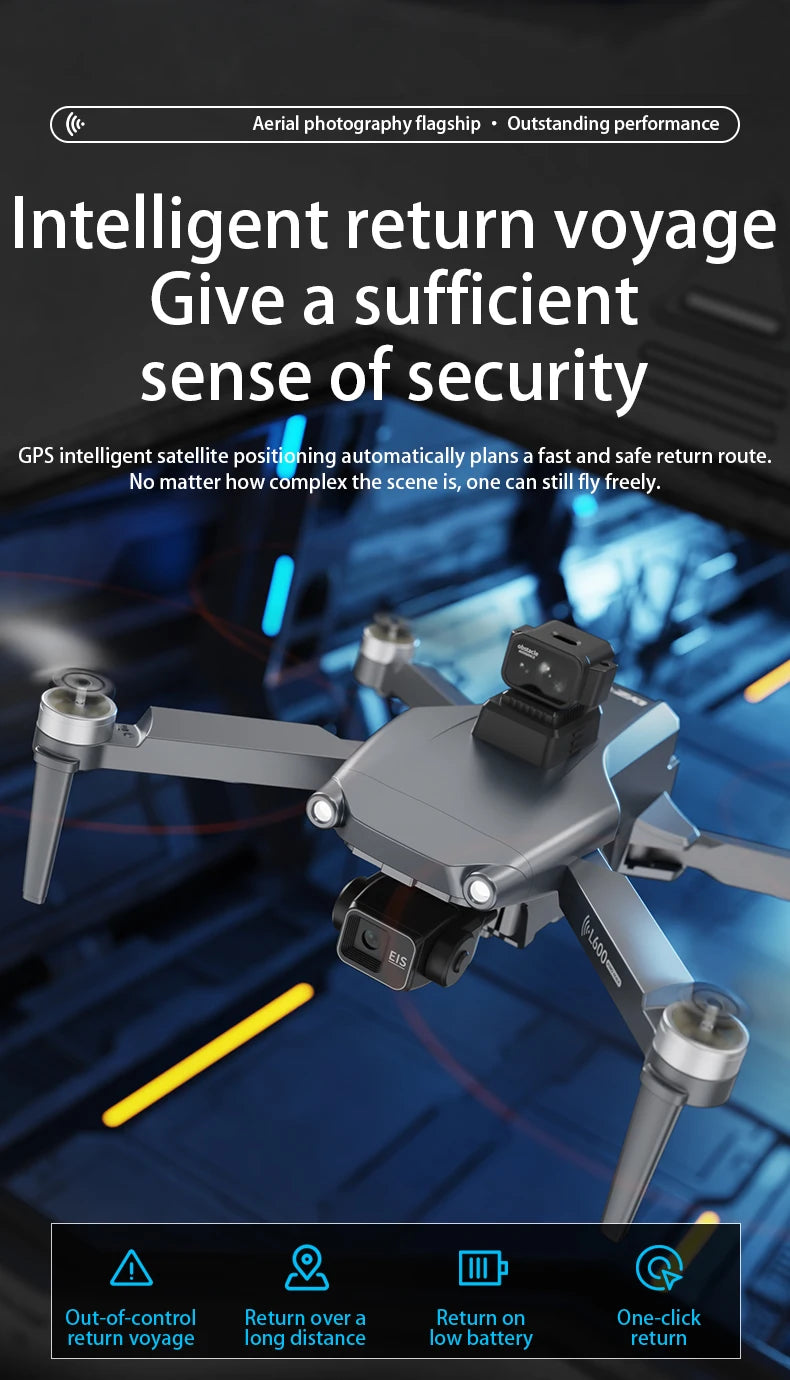 New L600 Pro Max Professional Drone With 8K Camera 3-Axis Gimbal WIFI 360° Obstacle Avoidance Large Screen FPV Brushless RC Dron