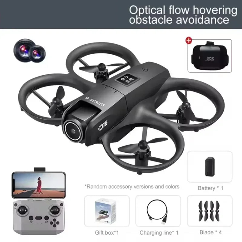 OPPO D16 Drone HD Dual Camera 8K 3 Battery Brushless Motor Optical Flow GPS Positioning Avoidance Drone
