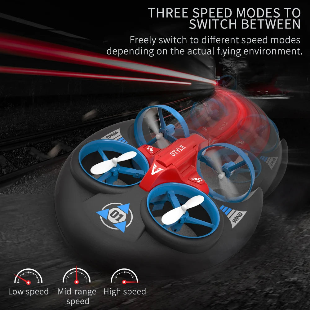 JJRC H101 2.4G Rc Water Land and Air Flying Hovercraft Remote Control Vehicle 3-in-1 Rc Mini Drone