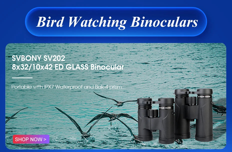 SVBONY Bird Watching Telescope SV47 Powerful Binoculars 8x32/8x42/10x42 Professional IPX7 Waterproof