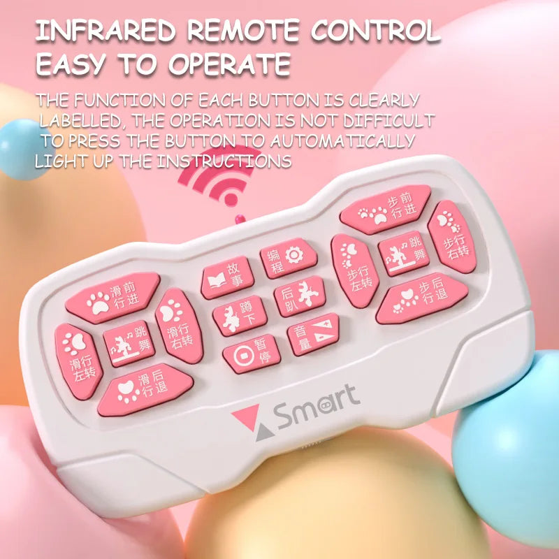 Smart Robot Cat Programmable Intelligent Remote Control Robot Cat Stunt Cat Voice Command Educational Pet