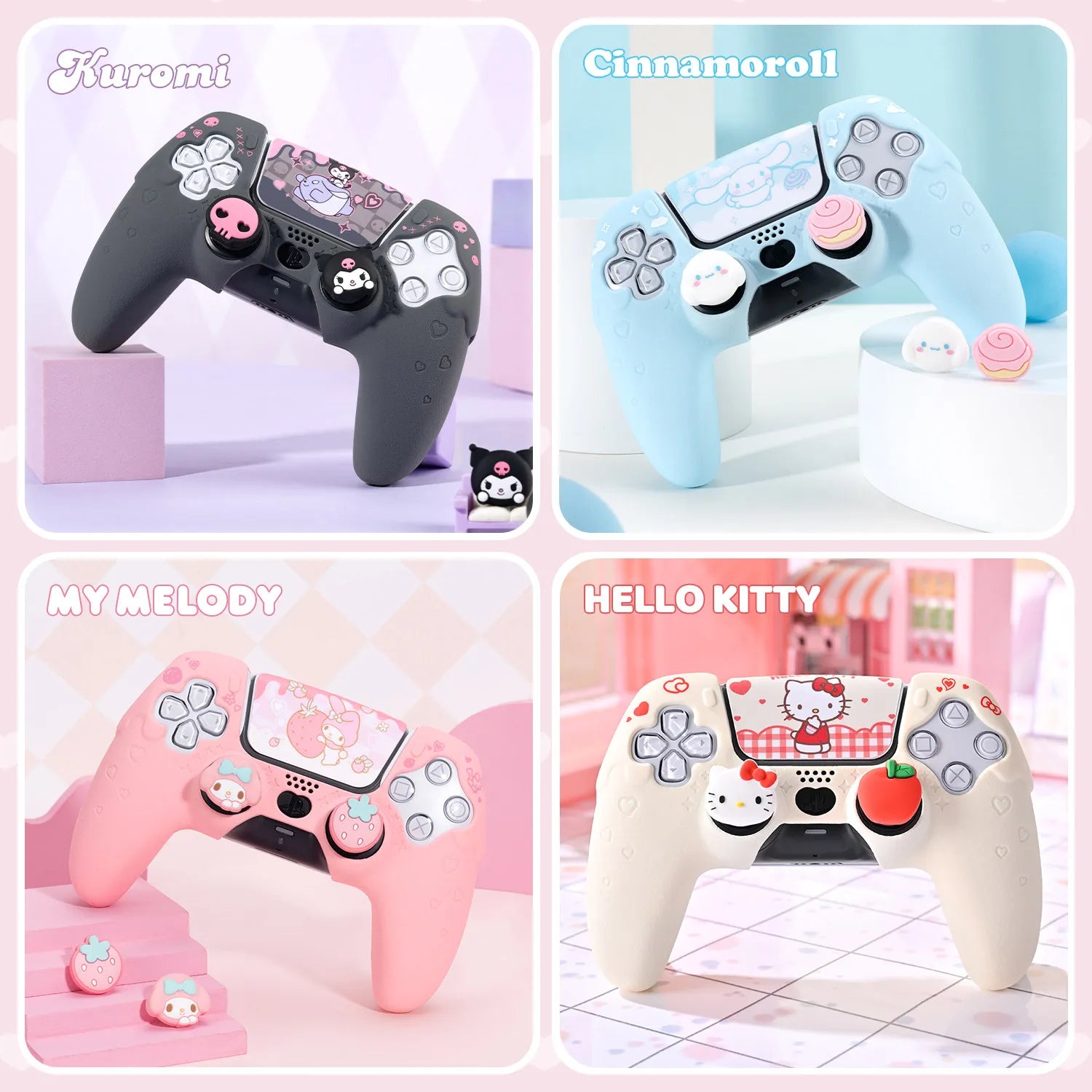 Sanrio Kuromi Ps5 Controller Silicone Cover Anti Slip Protective Case With Cute Thumb Grips Protective Cas For Ps5 Nspro