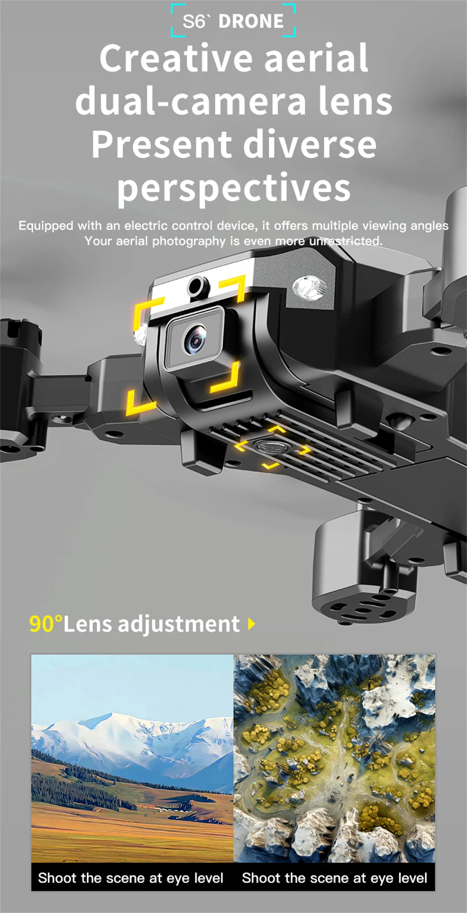 New Hot Sell S6 Drone Profesional 8k 4K HD Camera Optical Flow 5G Control Screen Obstacle Avoidance