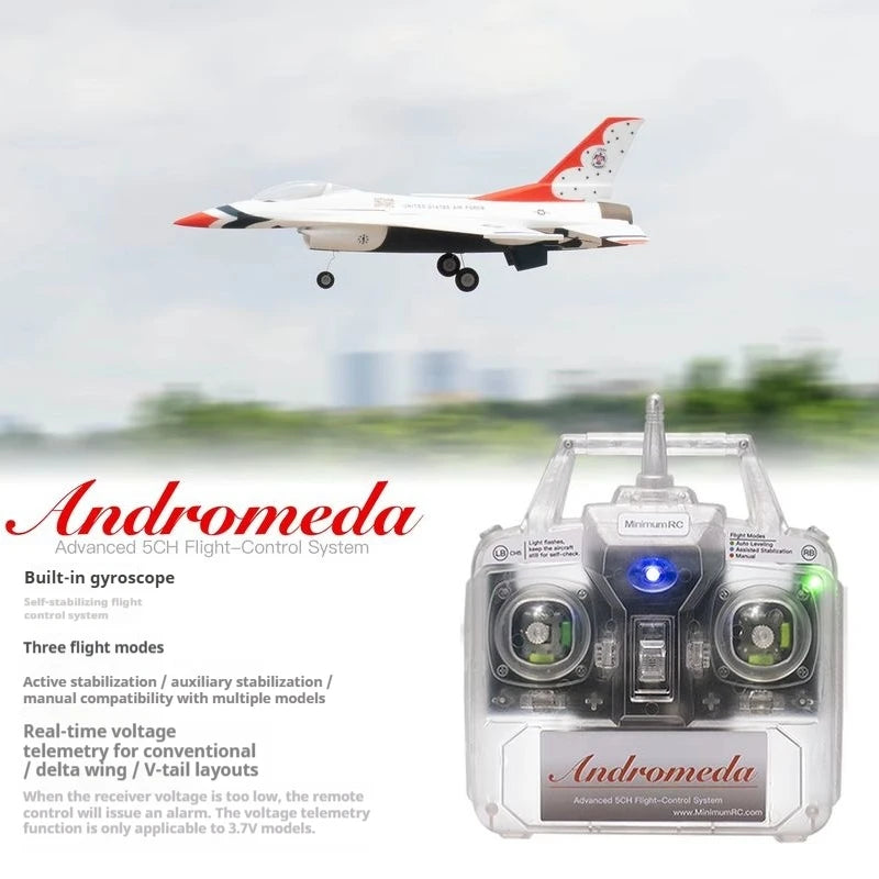 MinimumRC F-16 Micro Jet Simulation 30mm Duct 2S Gyro Self-Stabilizing RC Airplane Remote Control Fixed-Wing Aircraft Model Toy