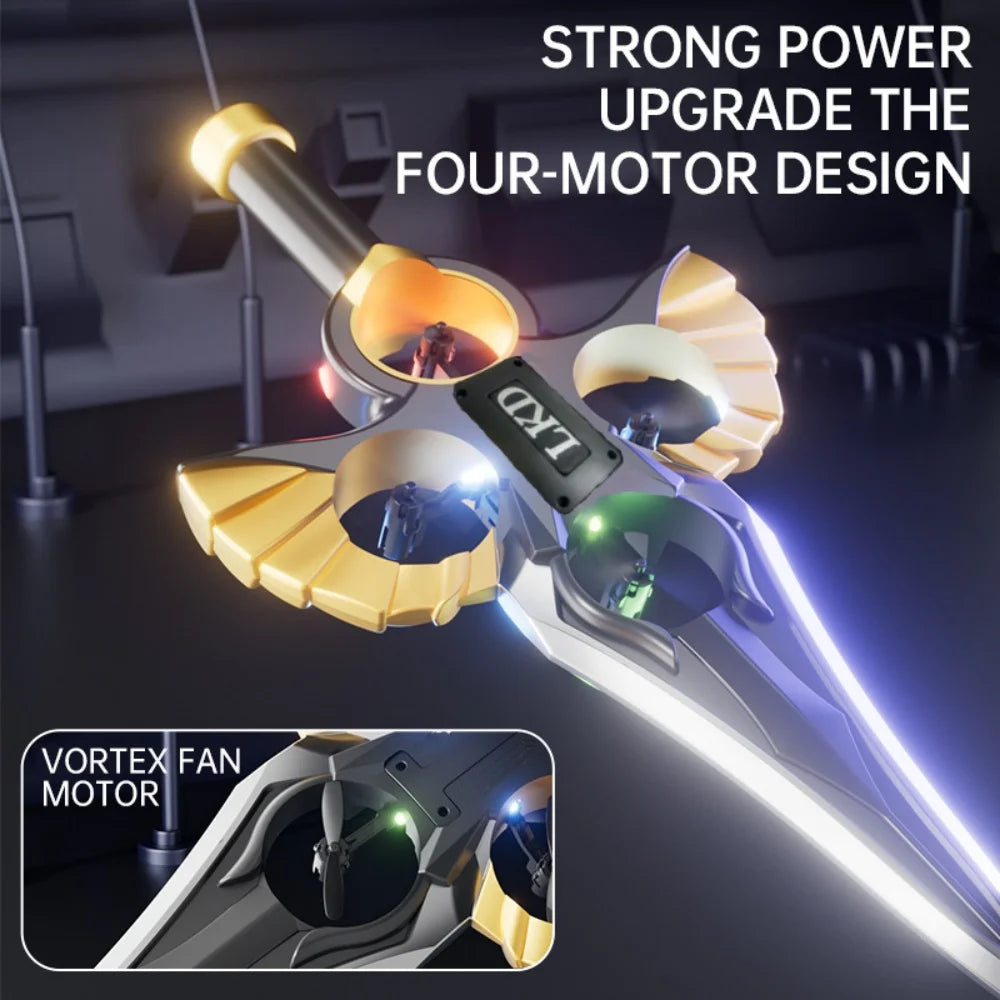 2.4G remote-controlled flying sword - 4-axis flying sword with light display, wristwatch control for special sword shape