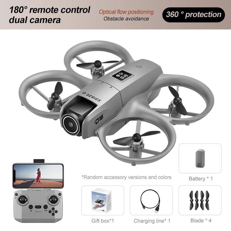NEW Drones D16 GPS 8K Professional HD 180° Dual Camera 5G WIFI Brushless Motors Obstacle Avoidance FPV Foldable