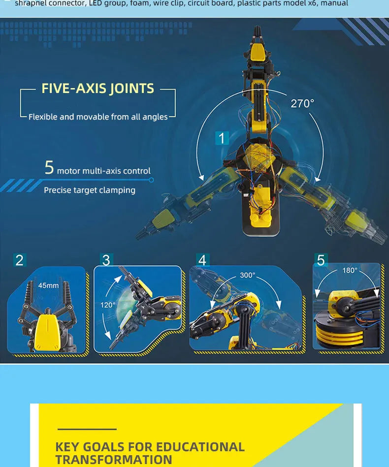 Remote Control Manipulator DIY Electric Scientific Robot Arm Experiment Assembling Children's Educational Toys