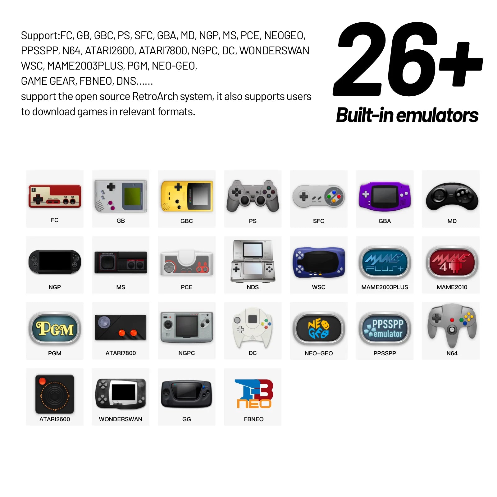 Trimui Smart Pro Handheld Game Console 4.96''IPS Screen Linux System Joystick RGB Lighting  Retro Video