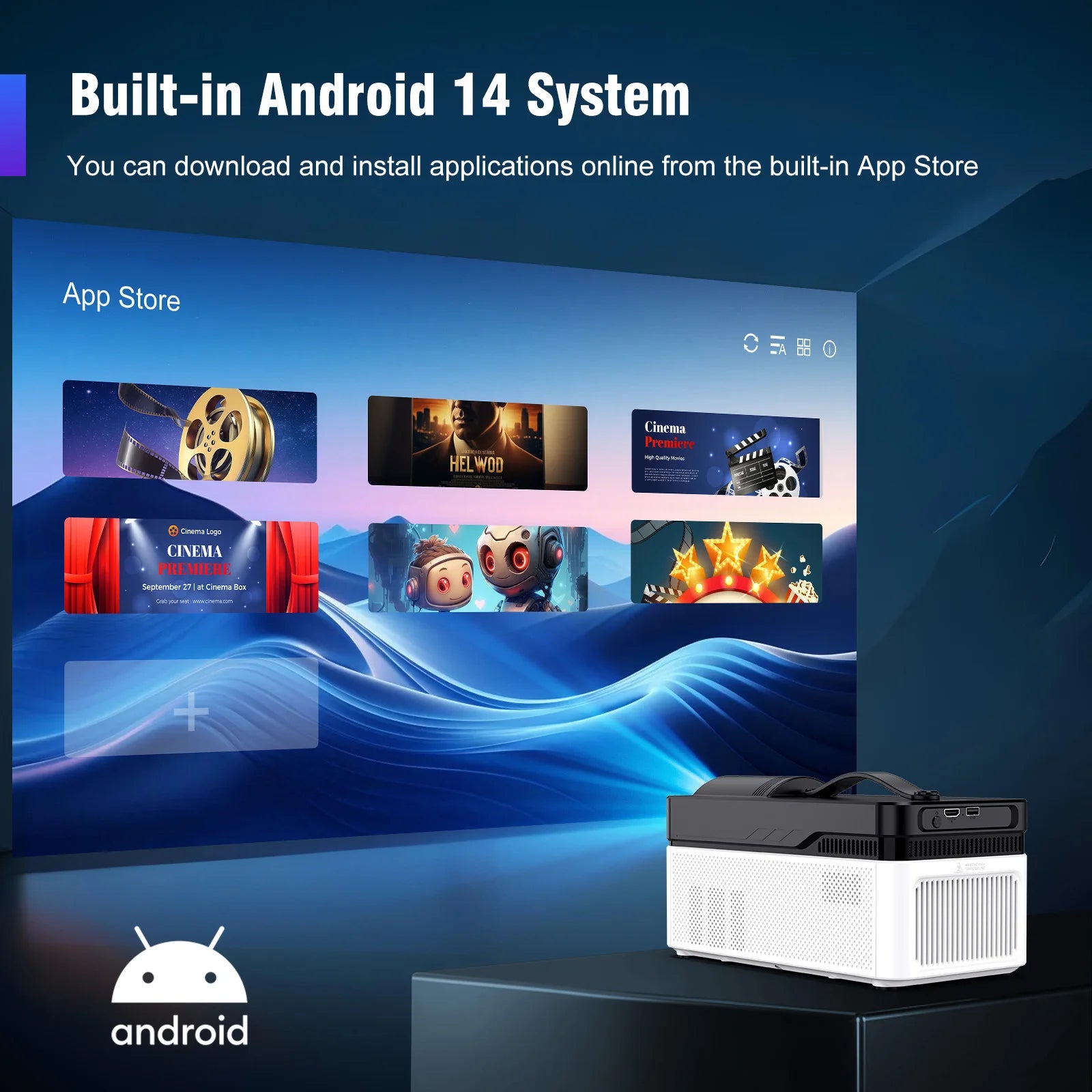 Magcubic HY450 Projector With Ultra Short Throw Auto Offset 1080P 8K Electronic Focus 900 ANSI Air Mouse Voice Assistant H726