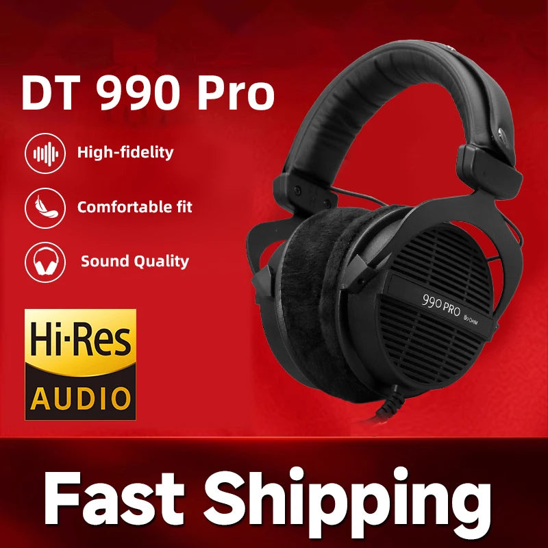 Sanpusen DT 990 PRO Open-Back Studio Monitor Headphones with High-Resolution Audio for Mixing and Mastering