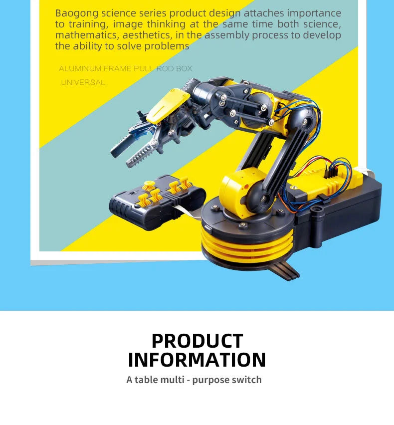 Remote Control Manipulator DIY Electric Scientific Robot Arm Experiment Assembling Children's Educational Toys