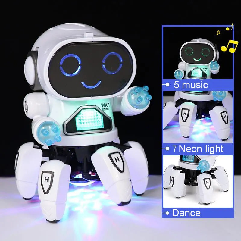 Dance Music 6 Claws Robot Octopus Spider Robots Vehicle Birthday Gift Toys for Children