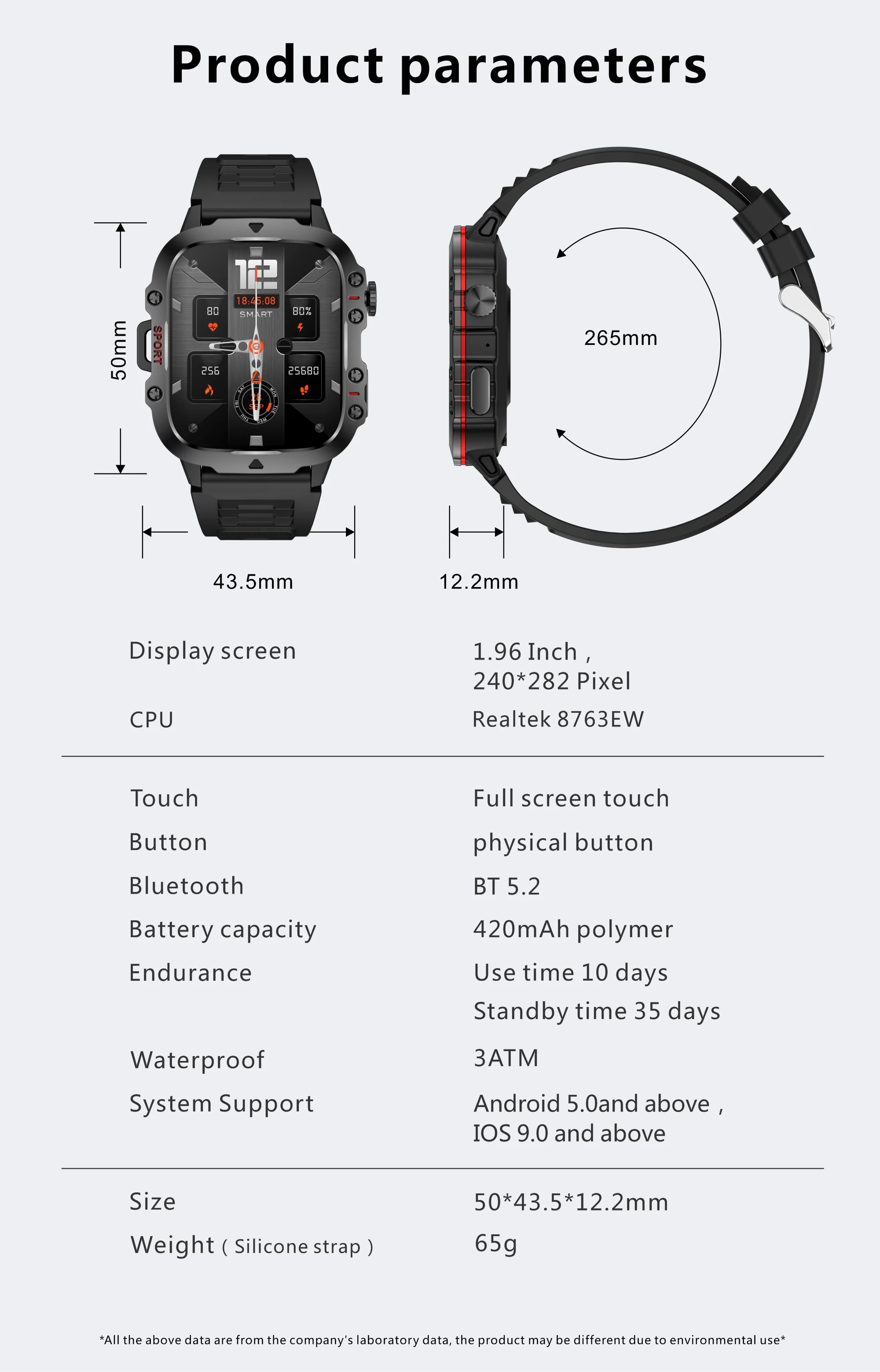 Original Military Men Smart Watches Wireless Call Fitness Clock IP68 Swim Waterproof Sport Smartwatch