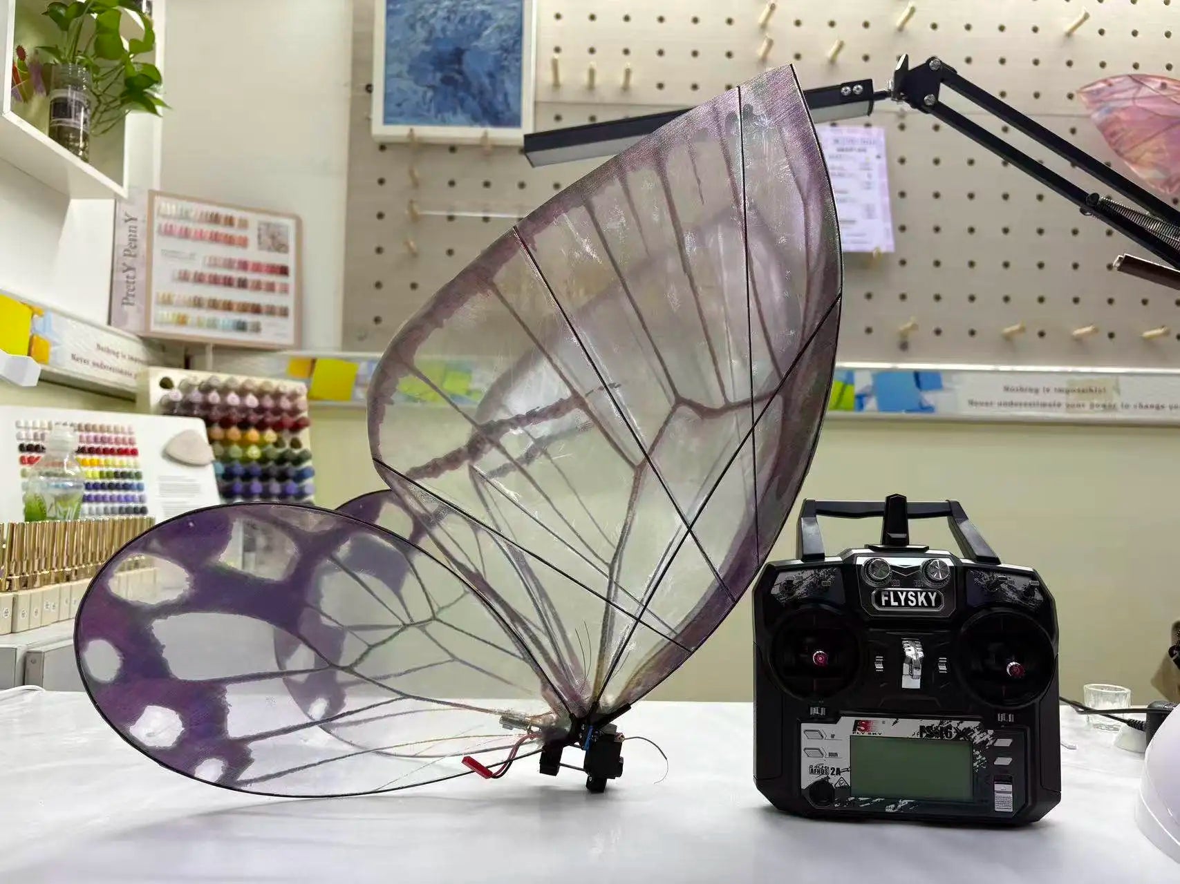 Magical LED RC Butterfly Drone Flying Bionic Insect Toy with Colorful Wings,