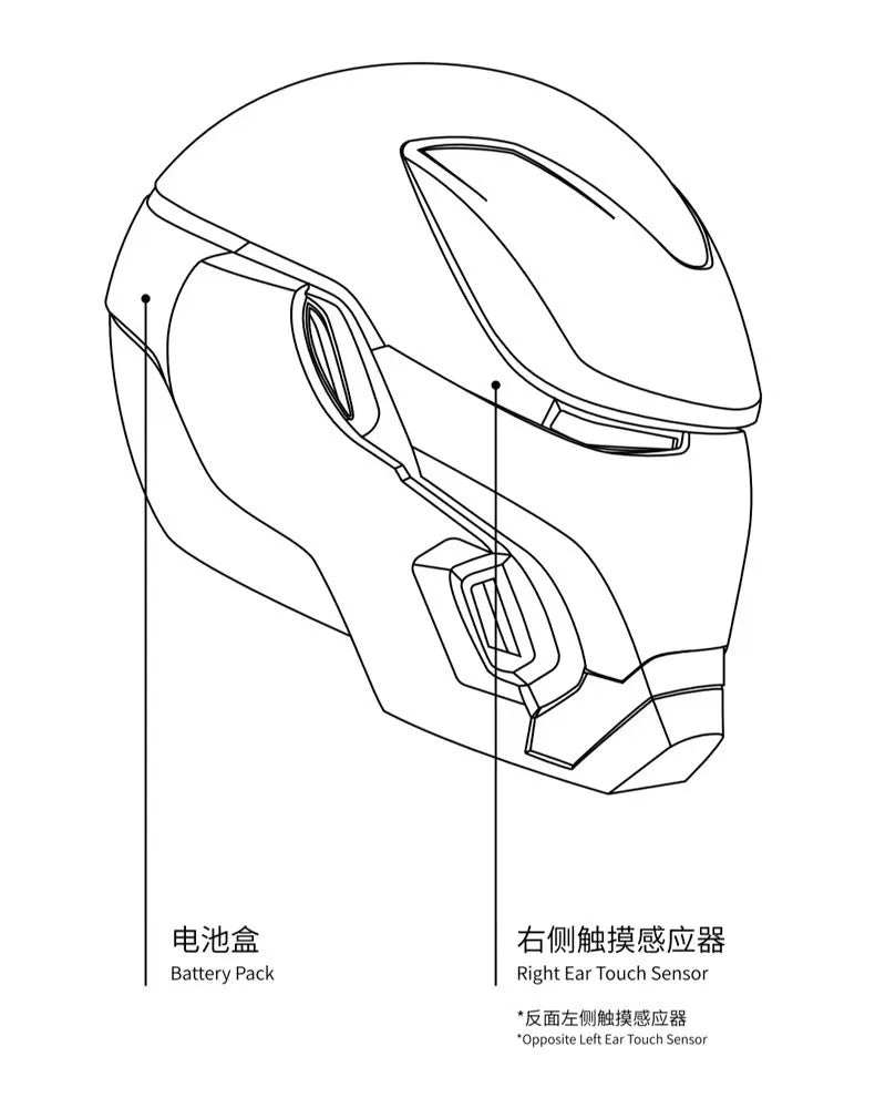Marvel Iron Man RC Mk50 Wearable Voice-Activated Helmet Collectible Toy Figure